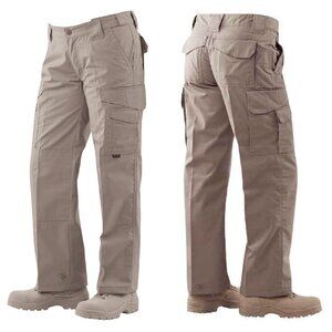 Tru Spec Women's 24-7 Tactical Pants Khaki Ripstop Unhemmed Duty Uniform Size 8
